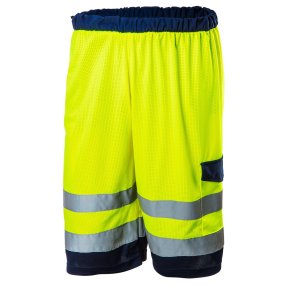 Pantaloncini corti di segnalazione, giallo, maglia, taglia XL
