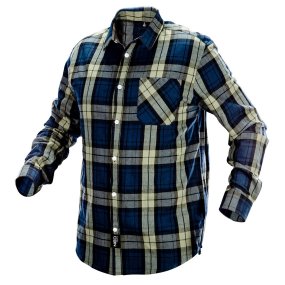 Camicia di flanella nero-oliva, taglia S