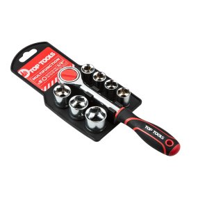 Chiavi a Bussola esagonale con Cricchetto 3/8", 8 pezzi assortiti