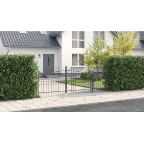 Cancello da Giardino con Punta a Lancia 150x400 cm in Acciaio