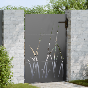 Cancello da giardino con blocco Nero 105 x 125 cm