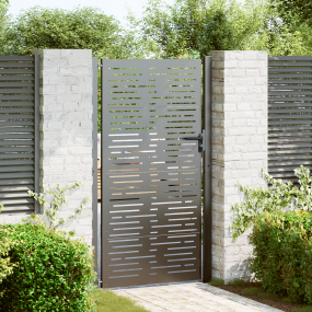 Cancello da giardino con blocco Nero 105 x 175 cm